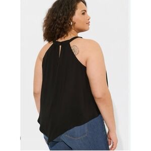 Torrid Halter Top Sleeveless Black‎ Asymmetrical Plus Size 00 Travel Summer